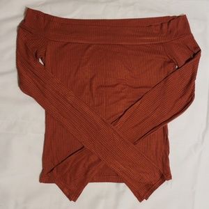NWOT ZAFUL OFF THE SHOULDER DEEP ORANGE TOP